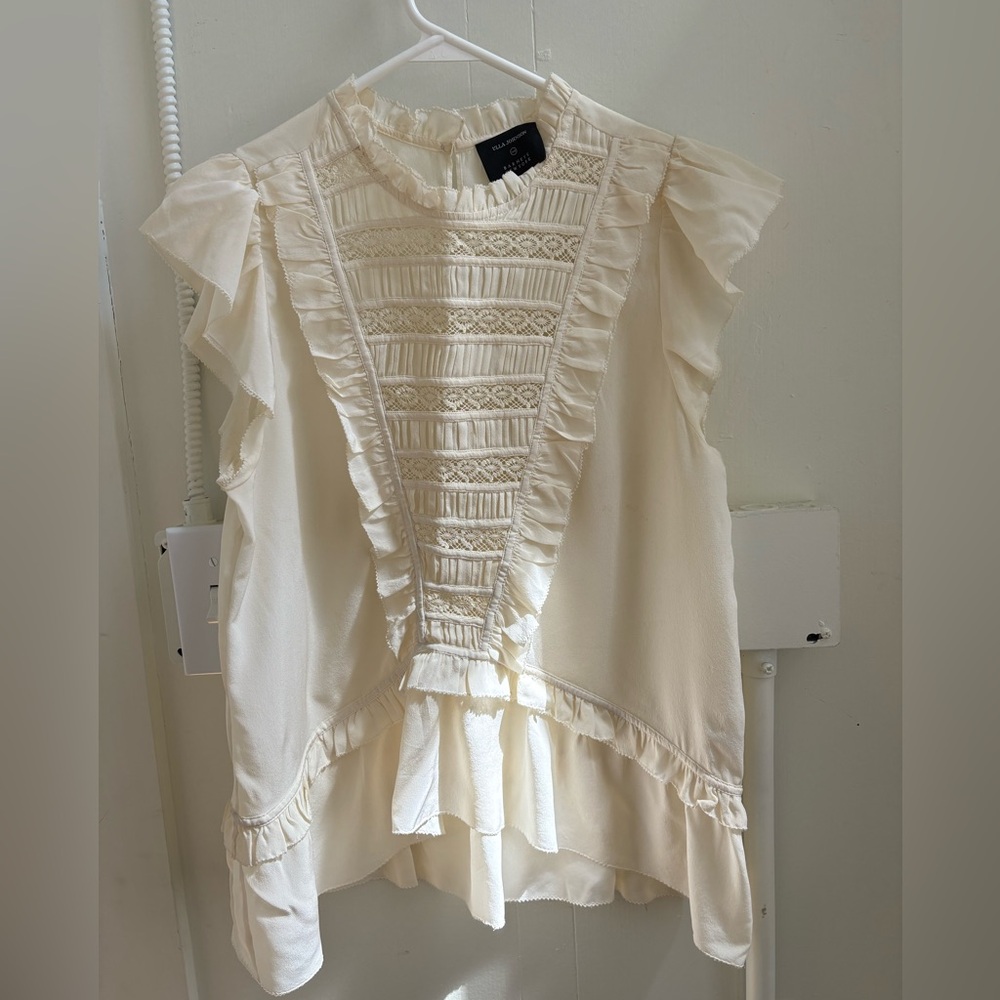 Ulla Johnson Cream Ruffled Blouse